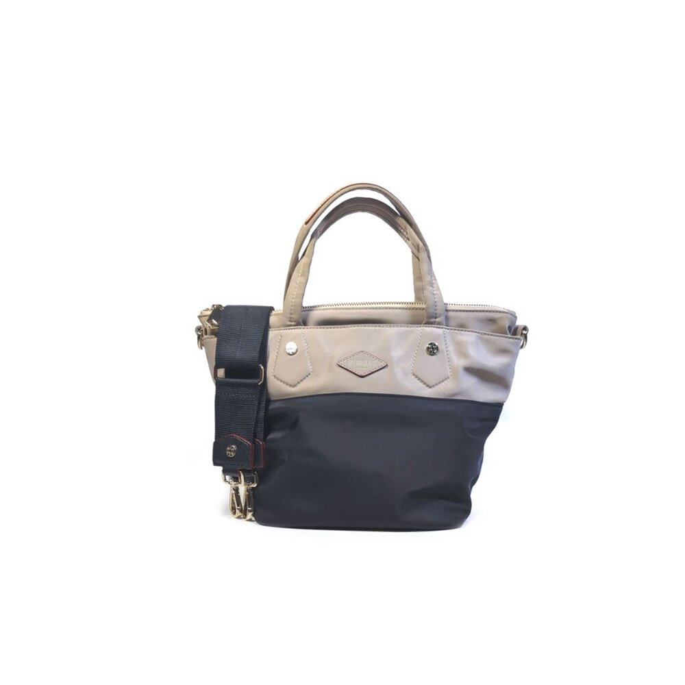MZ Wallace Mini Soho Tote Crossbody Black & Dune Nylon Bag